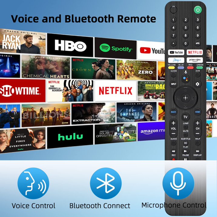 Replacement Voice Remote Control RMF-TX520U for Sony TV, Replacement for Sony Bravia OLED LED 4K 8K UHD Smart Google TV, with YouTube, Netflix, Disney+, Prime Video Buttons