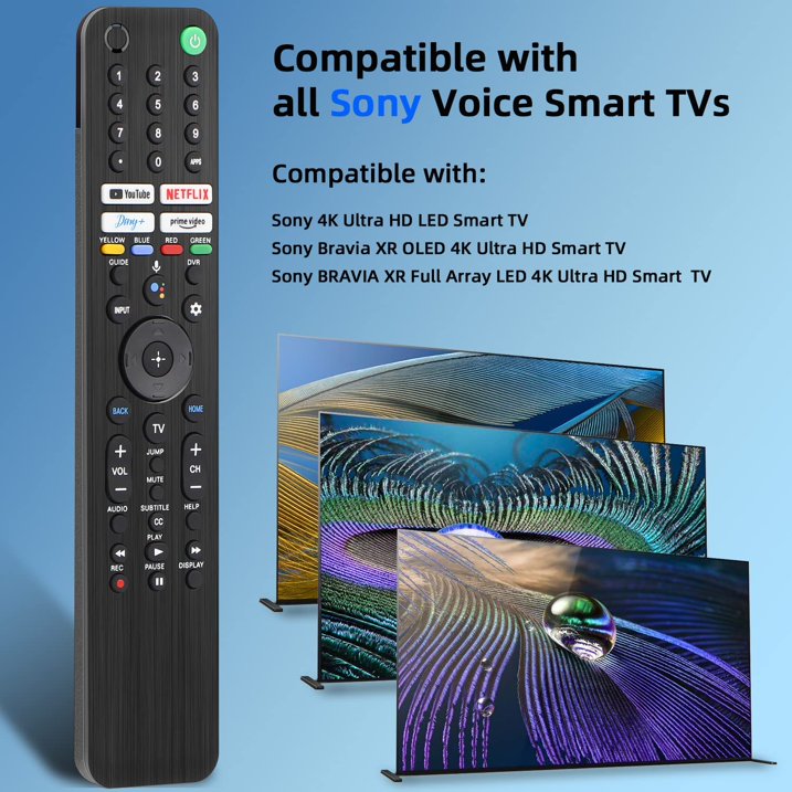 Replacement Voice Remote Control RMF-TX520U for Sony TV, Replacement for Sony Bravia OLED LED 4K 8K UHD Smart Google TV, with YouTube, Netflix, Disney+, Prime Video Buttons
