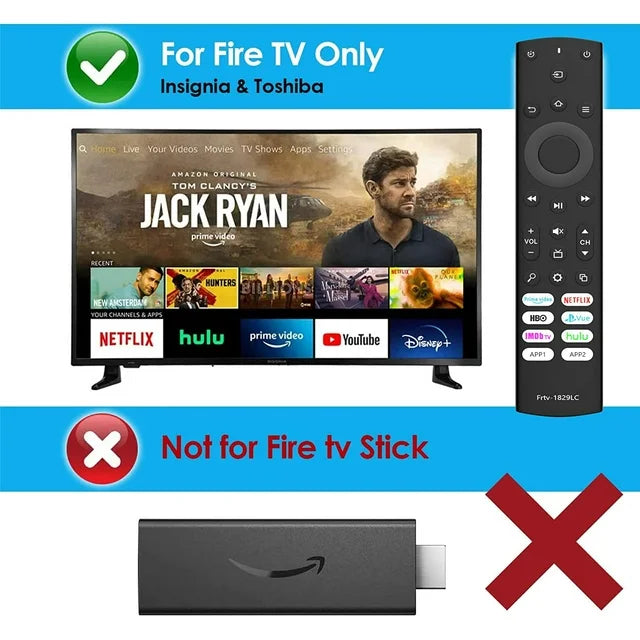 Replacement Remote for Toshiba Fire TVs and Insignia Fire/Smart TVs with Netflix, Prime Video, ImdbTV, Hulu and More
