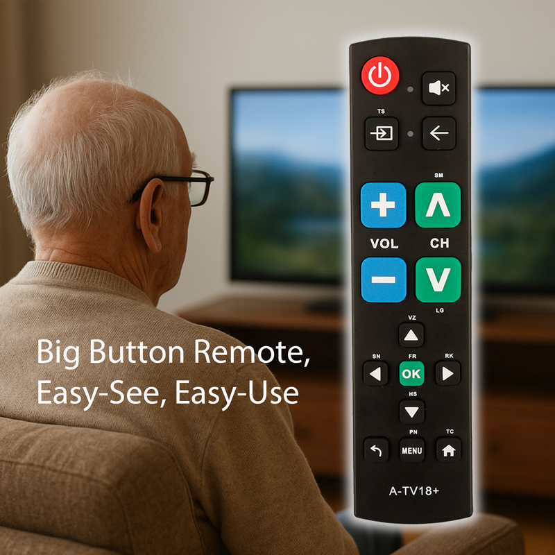 Big Button Universal TV Remote Control for Seniors,Works Both a TV Only or TV &amp; Cable (STB),Easy to Use