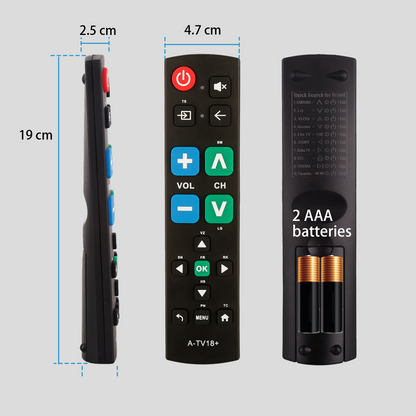 Big Button Universal TV Remote Control for Seniors,Works Both a TV Only or TV &amp; Cable (STB),Easy to Use