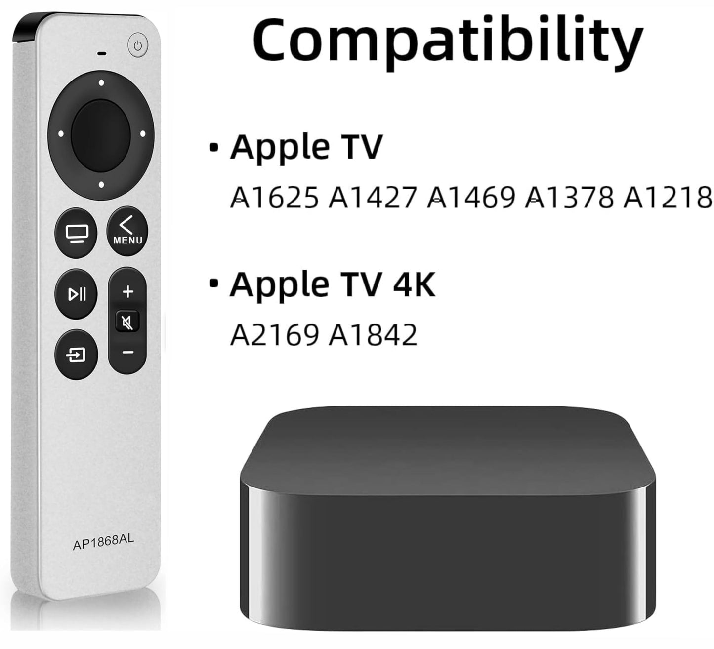 Replacement Remote for Apple TV Remote Compaitible with Apple TV 4K with TV Control