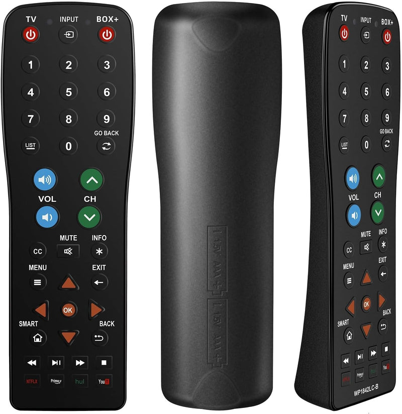 Waterproof Universal Replacement TV Remote Control for TV, Audio System, Cable/Satellite Box, DVD Player, Roku TV, Apple TV, Easy Clean - 2 in 1(WP-1842B)