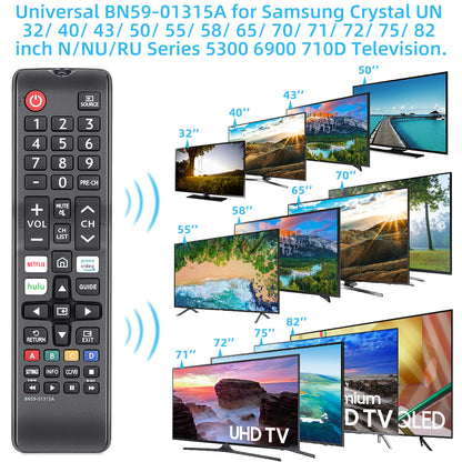 BN59-1315A Replacement Remote Control for Samsung Smart TV Samsung LED QLED LCD 6/7/8/9 Series 4K UHD HDTV HDR Flat Curved Smart TV, with Netflix, Prime Video and Hulu Button