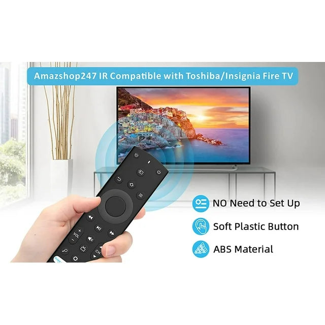 Replacement Remote for Toshiba Fire TVs and Insignia Fire/Smart TVs with Netflix, Prime Video, ImdbTV, Hulu and More