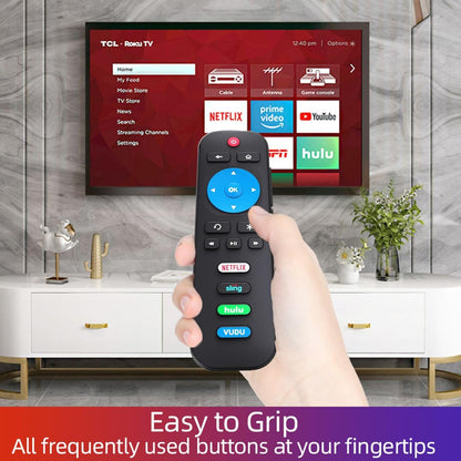 Replacement Remote for Roku TV, Universal Remote for TCL Roku/Hisense Roku/ONN Roku/Sharp Roku TV with Netflix, Sling, VUDU and Hulu Buttons